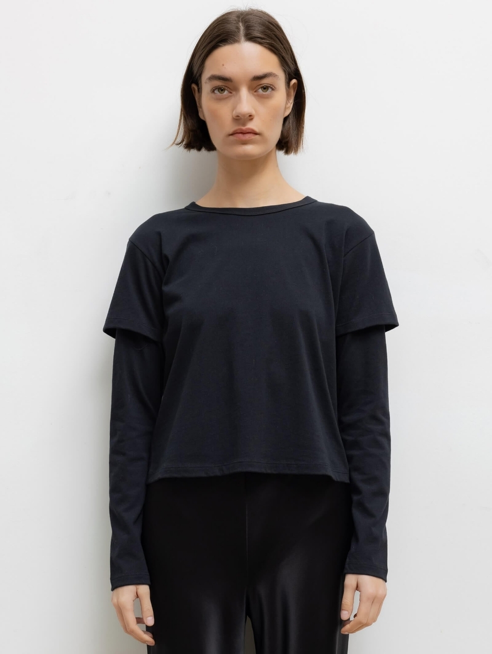 LESET black Margo layered long sleeve tee *Sold Out